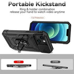 Military-Grade Armor Case with Rotating Ring Stand & Slide Camera Lens for iPhone 16 Series