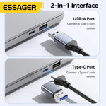 Essager 2-in-1 USB-A Type-C Card Reader