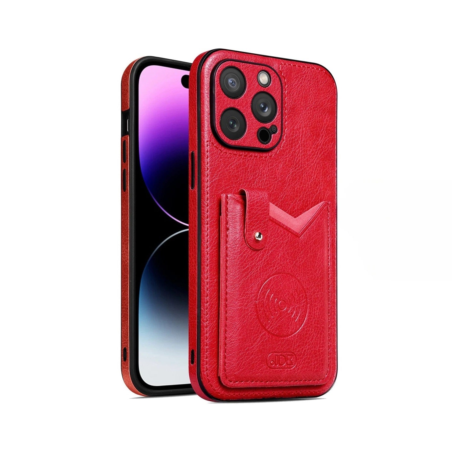 Shockproof Leather Wallet Case with Kickstand for iPhone 15 Series