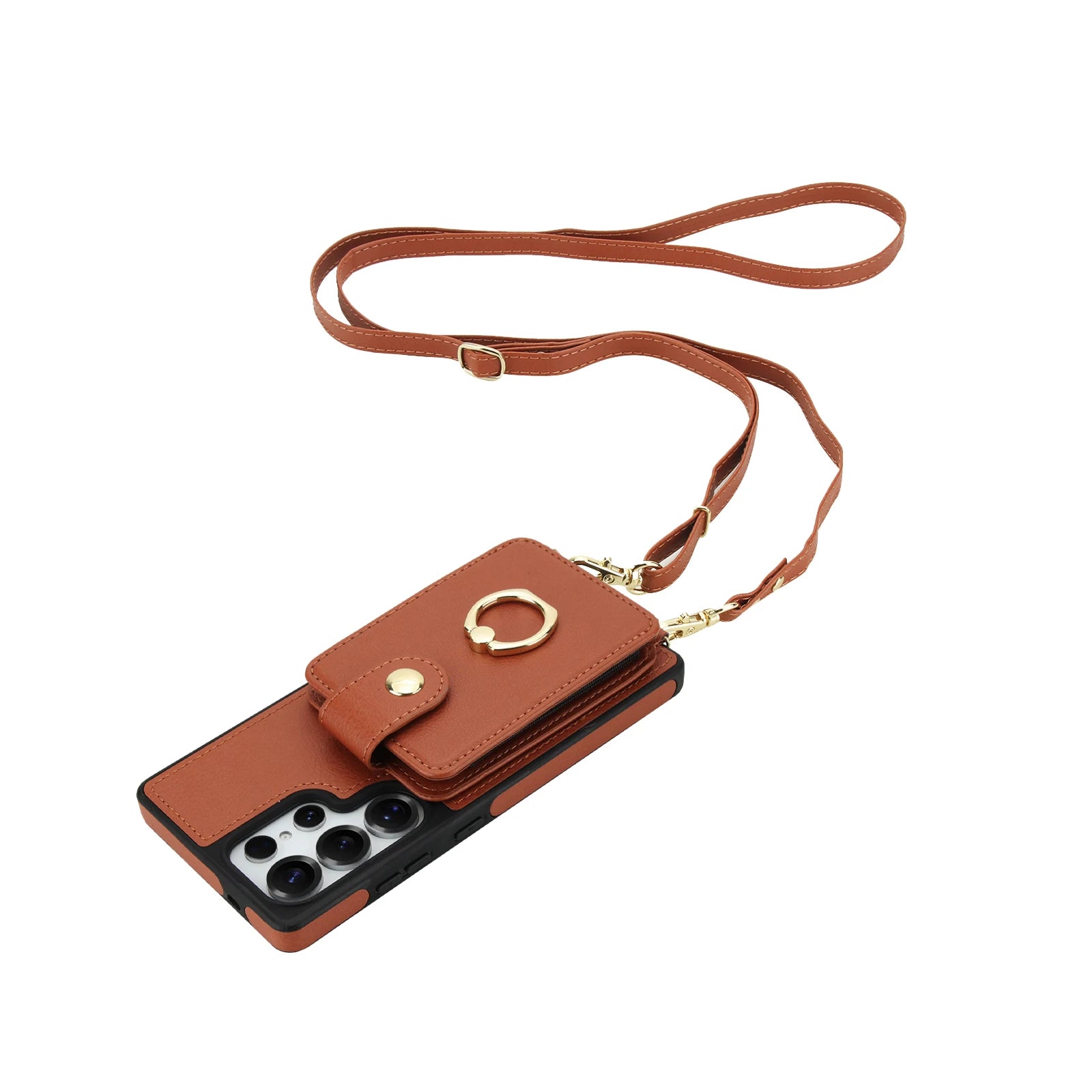 Premium Leather Crossbody Magnetic Case with Detachable Wallet for Samsung Galaxy S26 Series