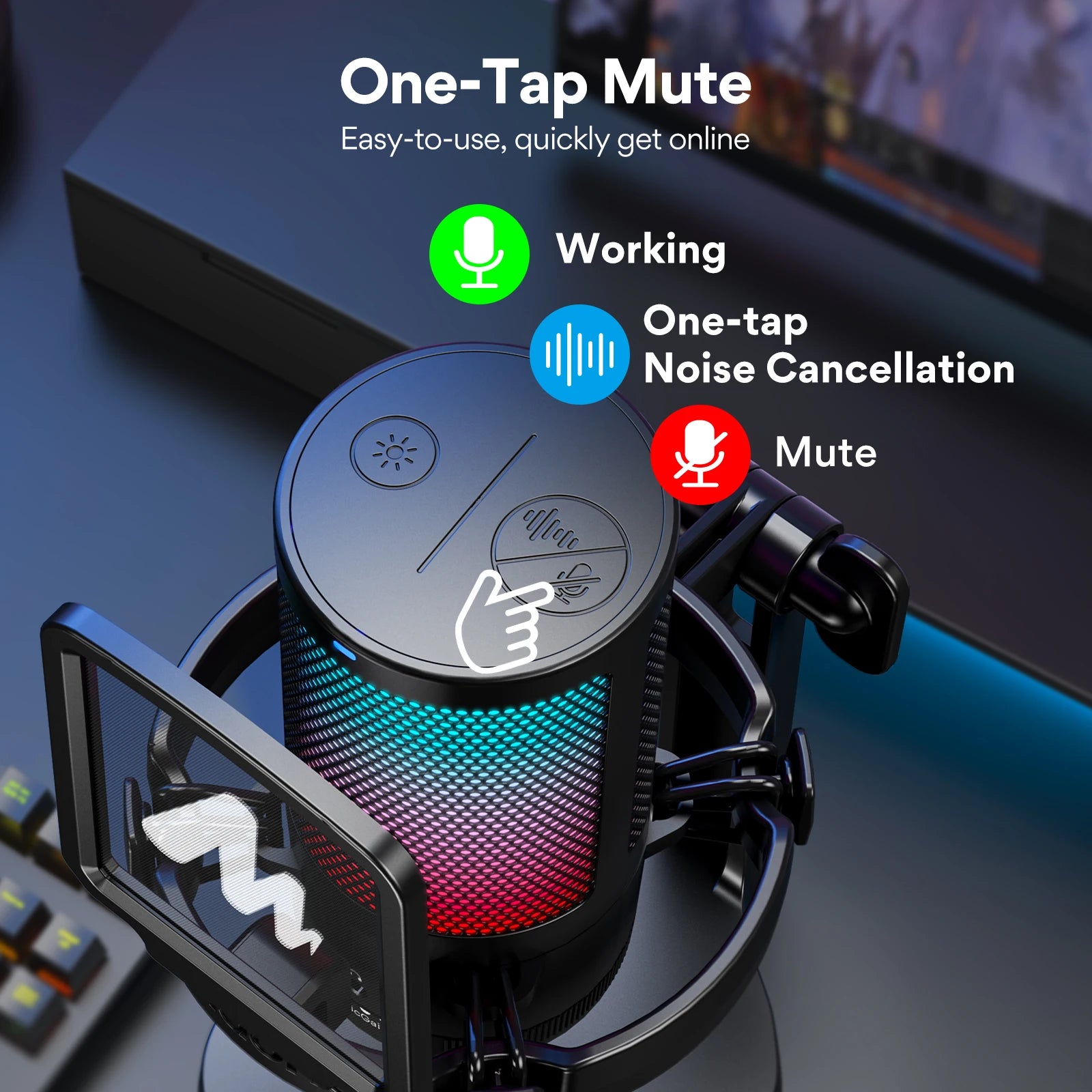 Maono DGM20 RGB USB Gaming Microphone