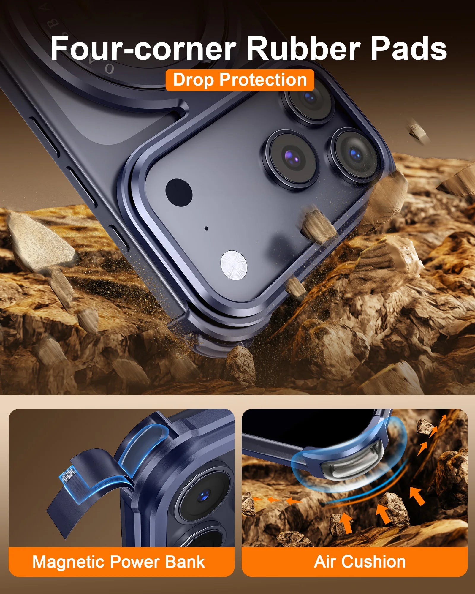 Frameless Aluminum Case with 360° Rotatable MagSafe Stand for iPhone 17 Pro & iPhone 17 Pro Max