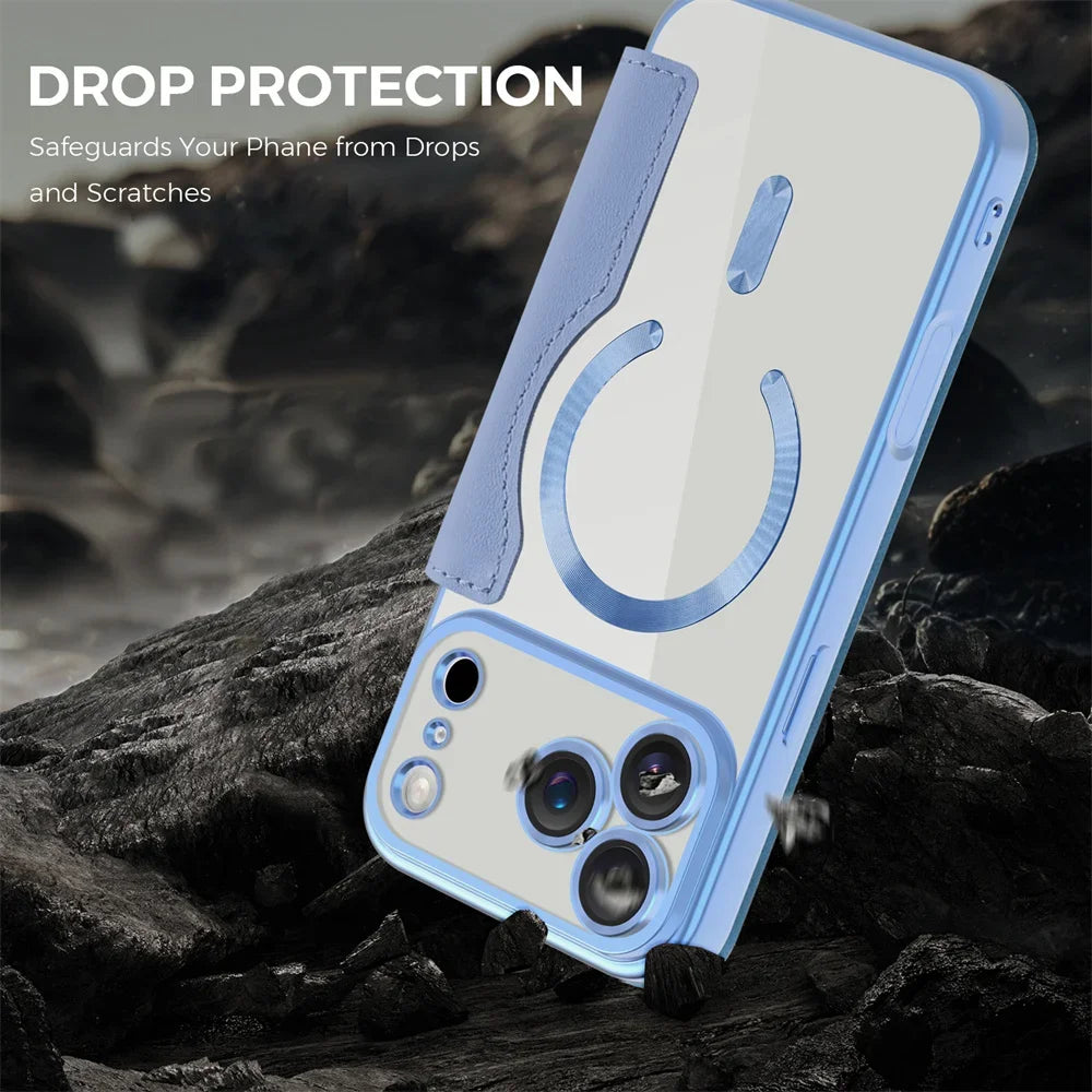 Premium Flip Leather MagSafe Case with Card Pocket for iPhone 17 Series