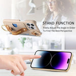 iPhone 15 Series Leather Wallet Case with Wrist Strap & Card Holder