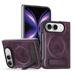 Leather Kickstand Case with MagSafe Alignment Ring for iPhone Duo