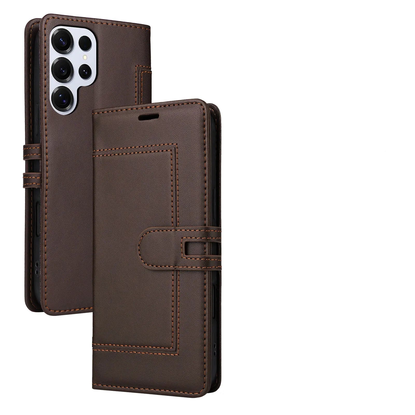 Samsung Galaxy S25 Series Book-Style Leather Case with Card Pocket and Stand