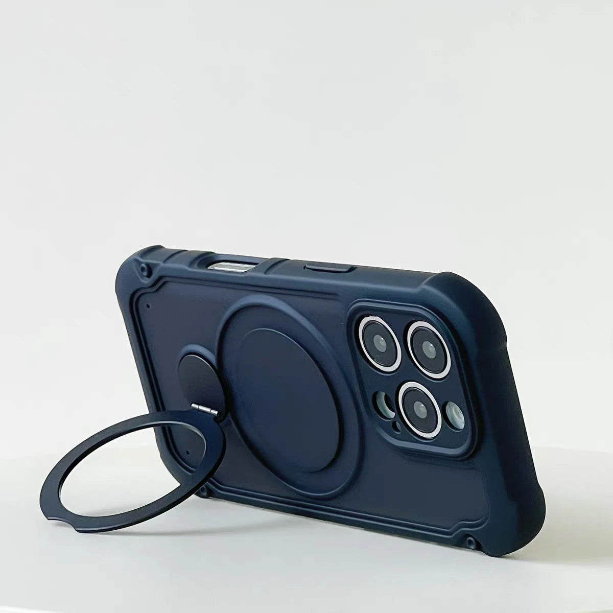 Matte MagSafe Case with 360° Rotating Ring Stand for iPhone 17 Series