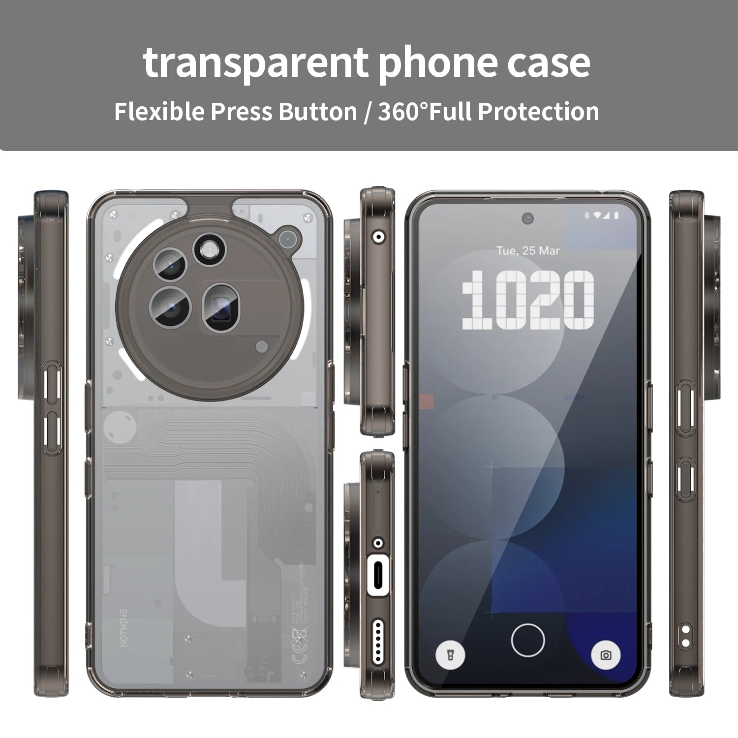 Clear Shockproof Magnetic Case for Nothing Phone 3a Pro