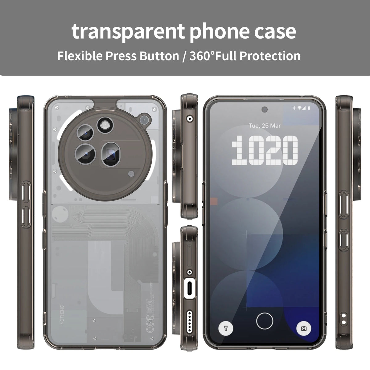 Clear Shockproof Magnetic Case for Nothing Phone 3a Pro