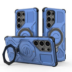 Heavy-Duty Protective Magnetic Case with Metal Kickstand for Samsung Galaxy S25 Series