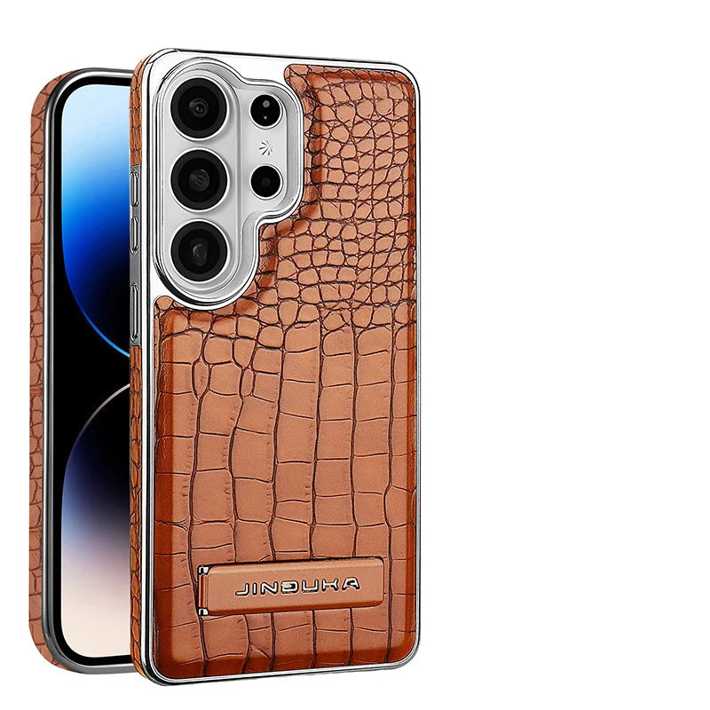 Luxury Crocodile Pattern Magnetic Leather Case with Stand for Samsung Galaxy S26 Series