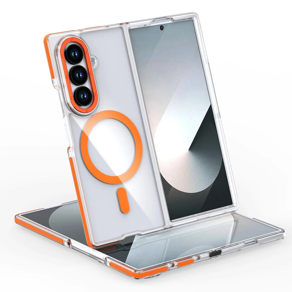 Military-Grade Drop Protection Transparent Kickstand Case for Samsung Galaxy Z Fold 7