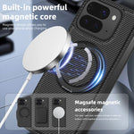 Carbon Fiber Open-Back Case with Rotating Magnetic Ring Stand for Pixel 10 Pro Fold