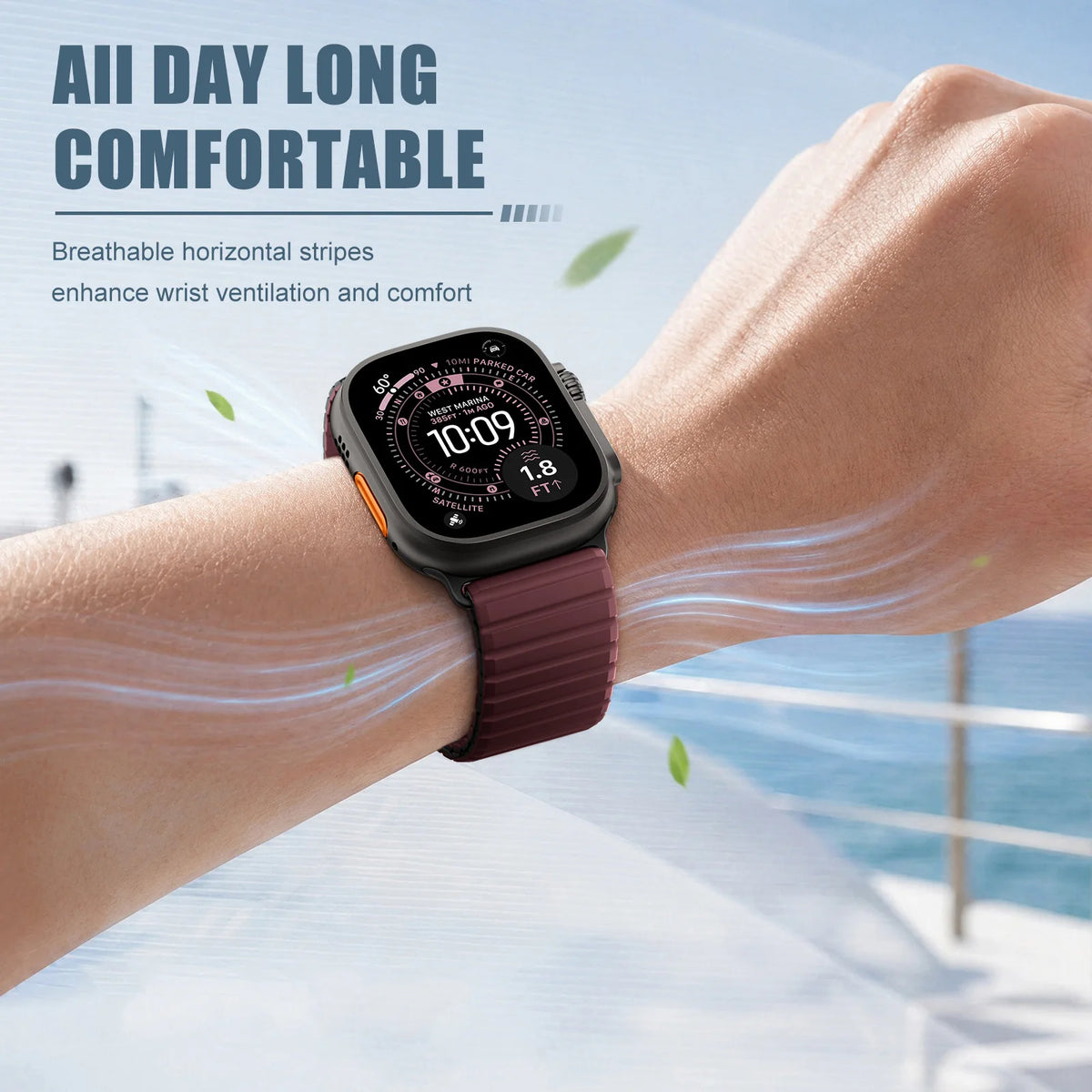 Silicone Loop Strap with Magnetic Closure for Apple Watch