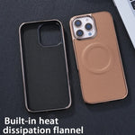 Soft Edge Leather Plating MagSafe Case for iPhone 16 Series