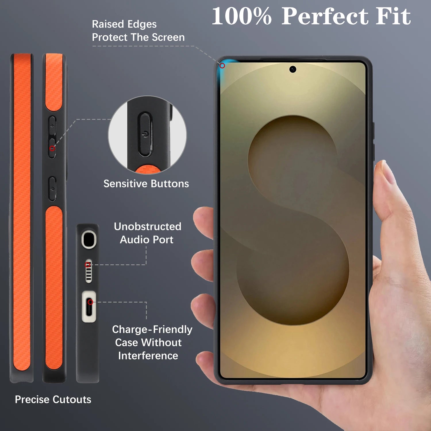 Carbon Fiber Magnetic Leather Case for Samsung Galaxy S25 Series