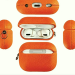 Lychee Pattern Cowhide Case with Secure Buckle for AirPods 4