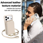 iPhone 17 Series Crossbody Leather Wallet Case