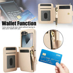 Premium Leather Crossbody Case with Card Holder & Wrist Strap for Samsung Galaxy Z Flip 6