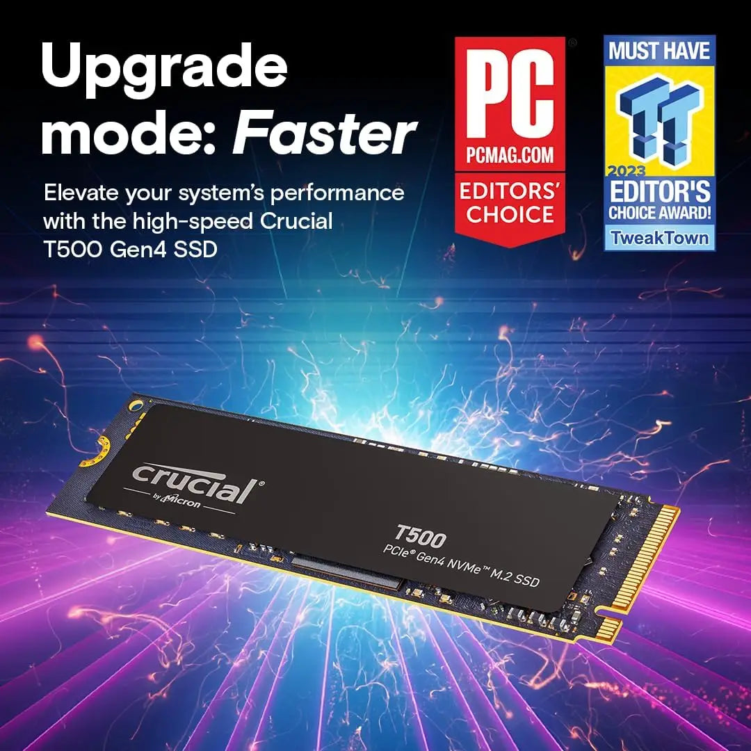 Crucial T500 1TB NVMe Gen4 M.2 SSD