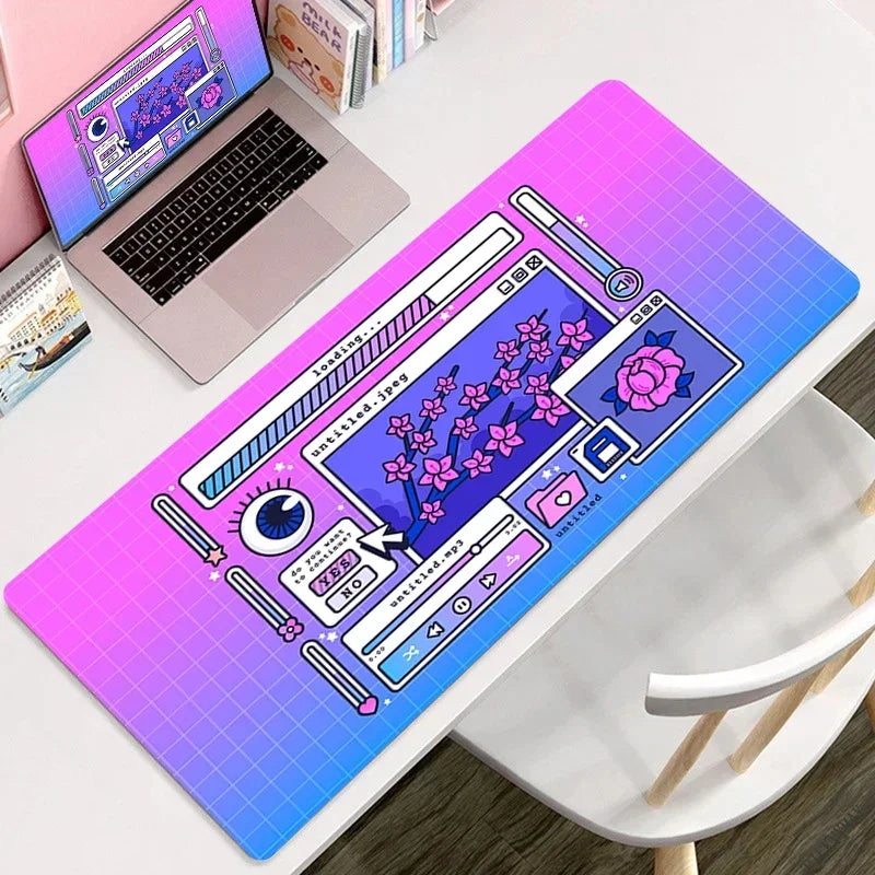 Large Format Vaporwave Kawaii Desk Mouse Pad