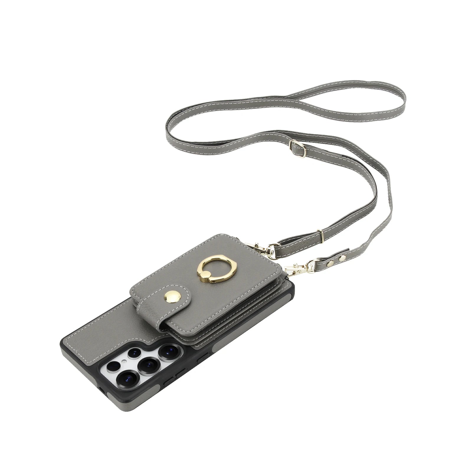 Premium Leather Crossbody Magnetic Case with Detachable Wallet for Samsung Galaxy S26 Series