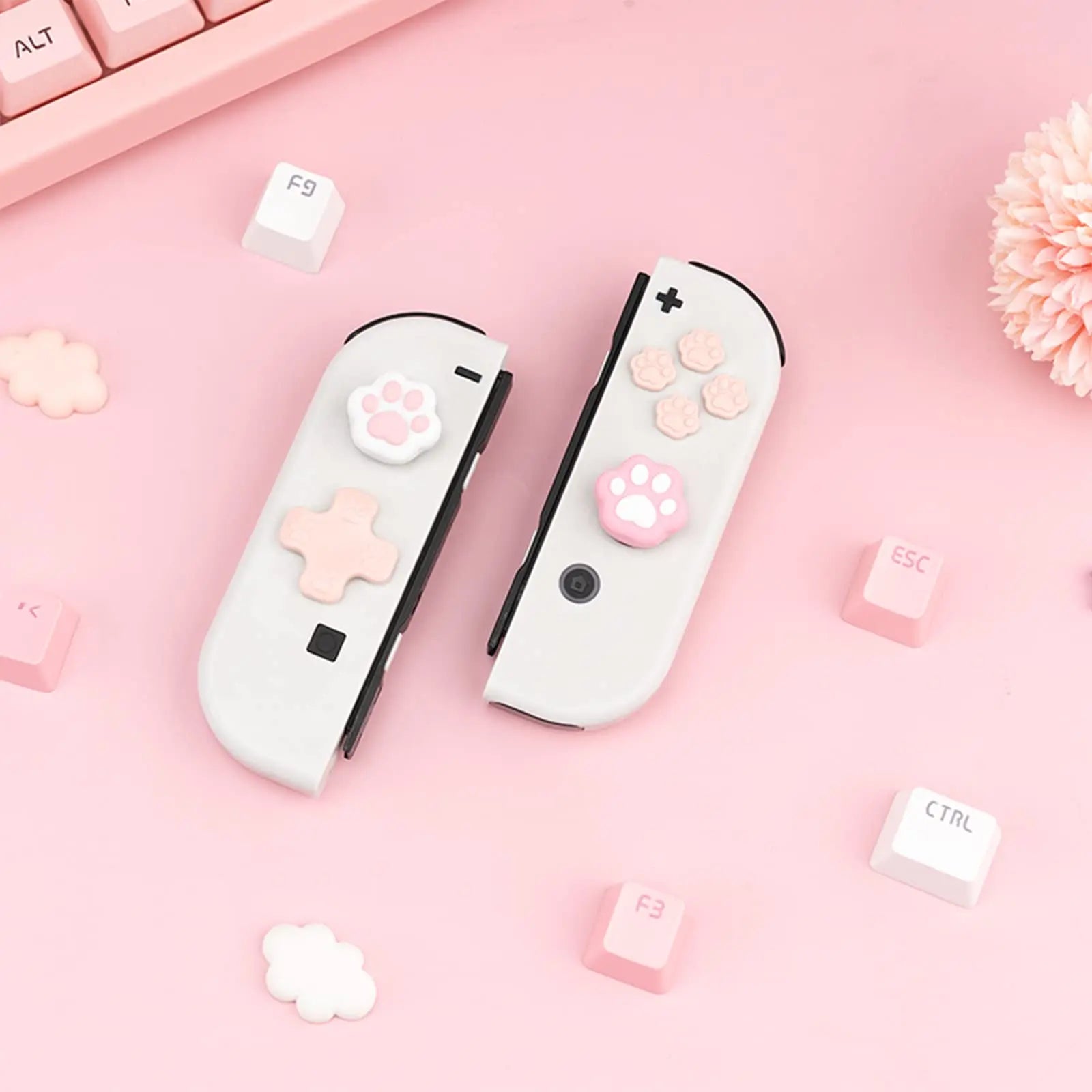 Cat Paw Joystick Thumb Grip Caps for Nintendo Switch Controllers