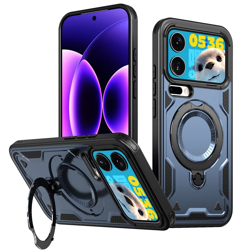 Xiaomi 17 Series Military Drop-Proof Case with 360° Adjustable Ring Stand