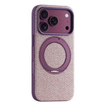 Canvas Weave MagSafe Case with 360° Rotating Ring Stand for iPhone 18 Series