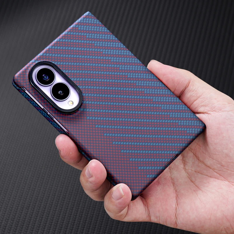 Ultra-Thin Carbon Fiber Pattern Case with Glass Film for Samsung Galaxy Z Fold 8