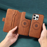 2-in-1 Magnetic Leather Flip Wallet Case for iPhone 15 Series