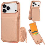 Leather Crossbody Wallet Case with Detachable Shoulder Strap for iPhone 18 Series