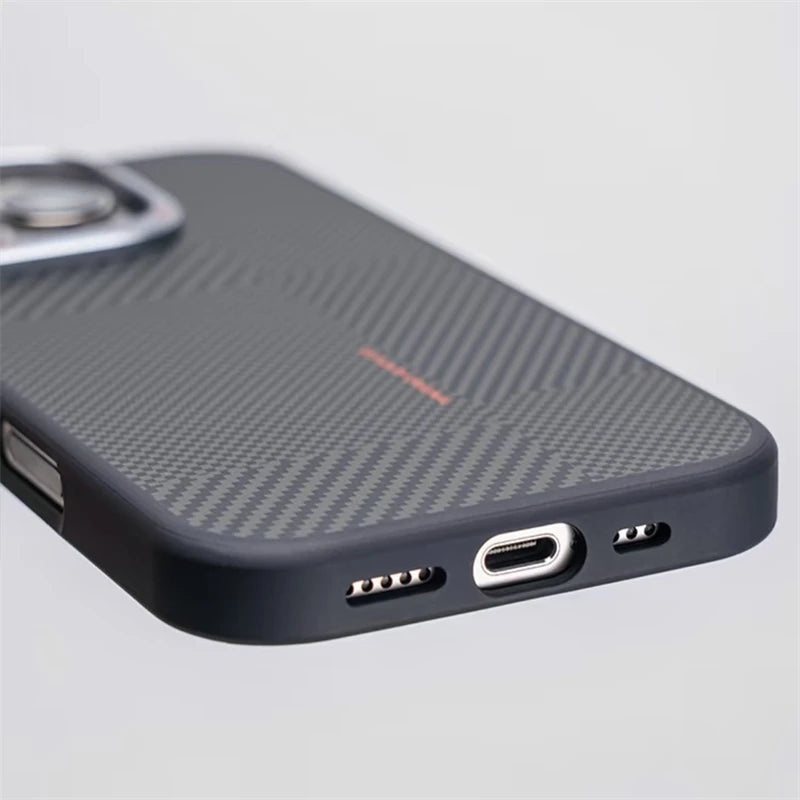 Carbon Fiber Matte MagSafe Phone Case for iPhone 15 Series