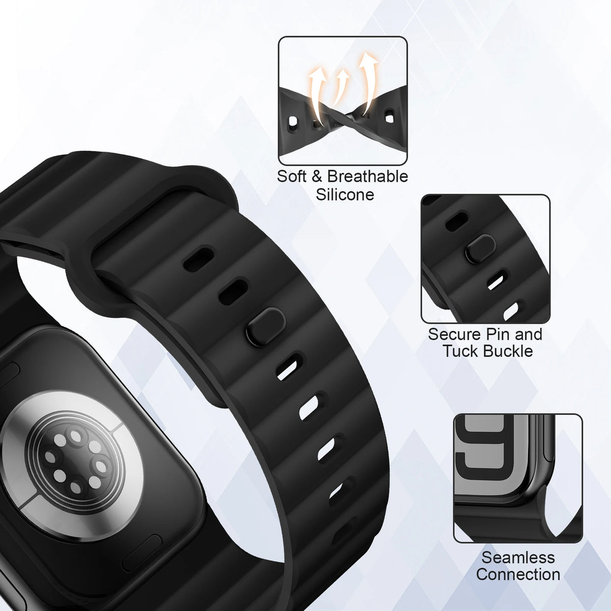 Premium Silicone Sport Strap for Apple Watch
