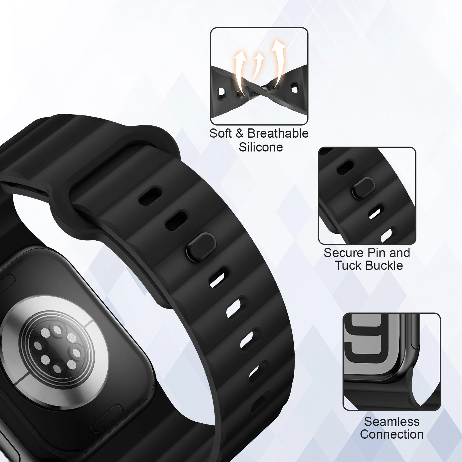 Premium Silicone Sport Strap for Apple Watch