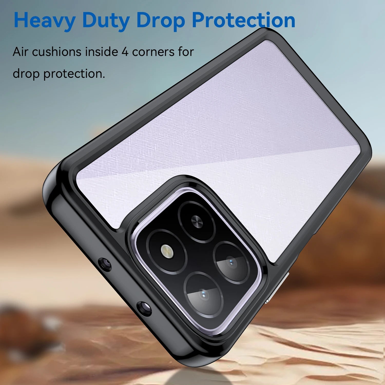 Honor X6B Shockproof Case with Hard Translucent Soft Edges