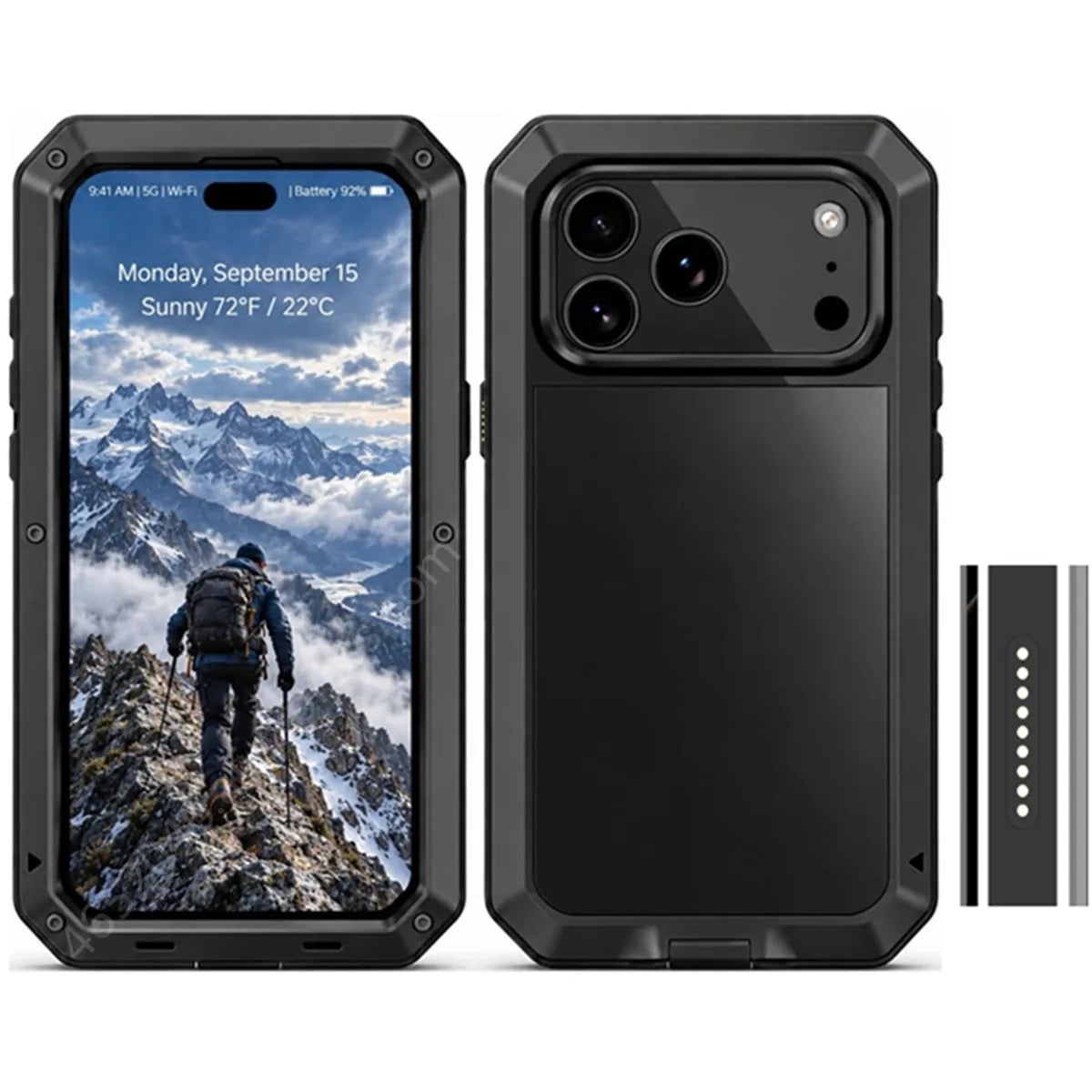 Heavy Duty Metal Case with Built-In Screen Protector for iPhone 18 Series