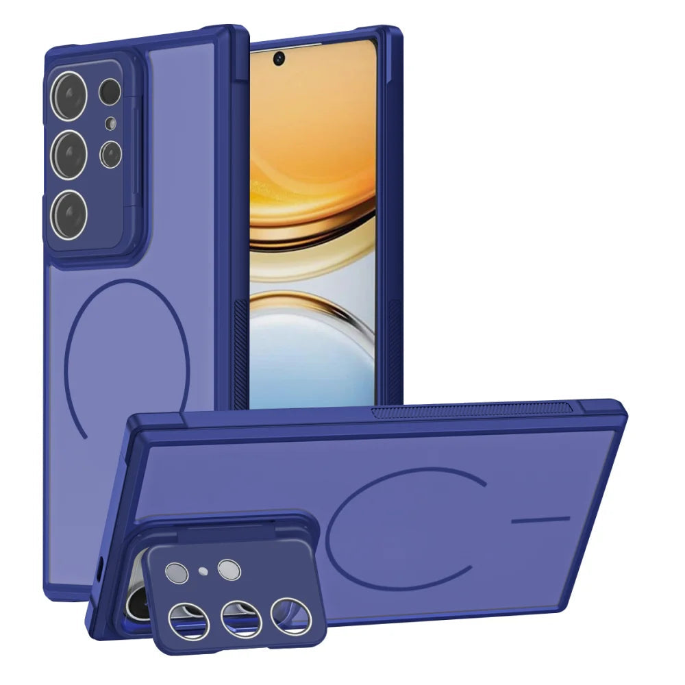 Shockproof Matte Magnetic Case with Camera Lens Guard for Samsung Galaxy S25 Series