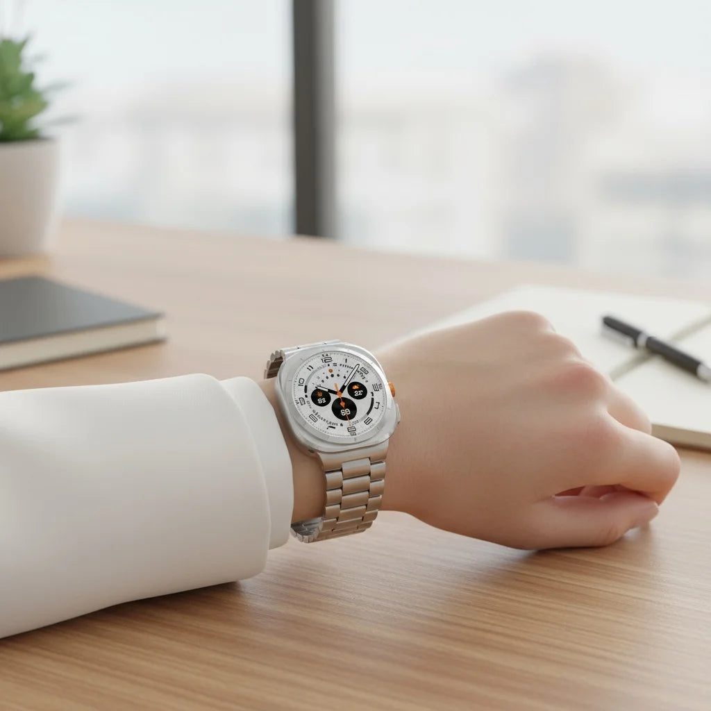 Stainless Steel Link Bracelet Band with Removable Links for Samsung Galaxy Watch Ultra 2