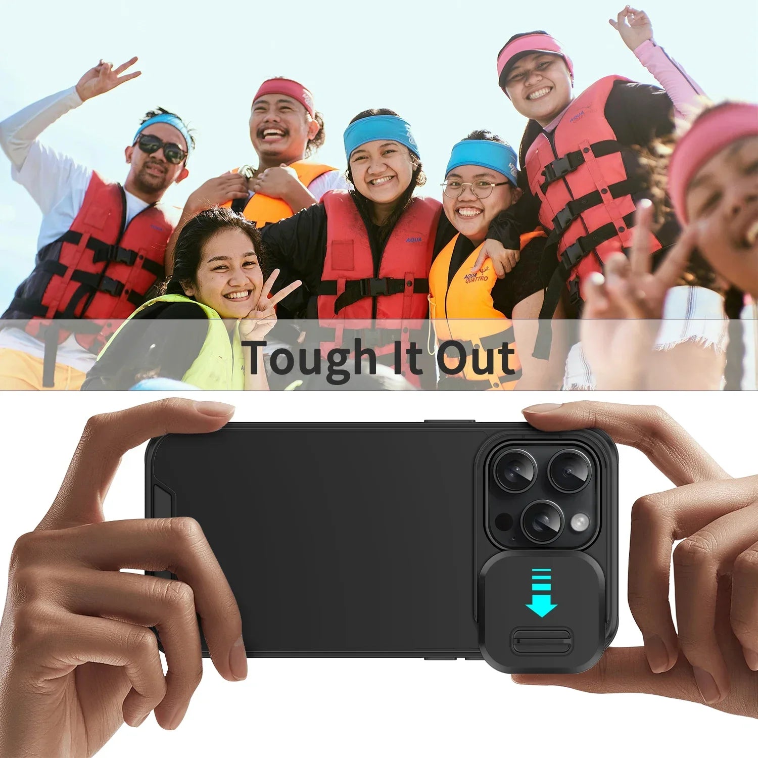 Heavy-Duty Shockproof Case with Sliding Camera Protector for iPhone 16 Series