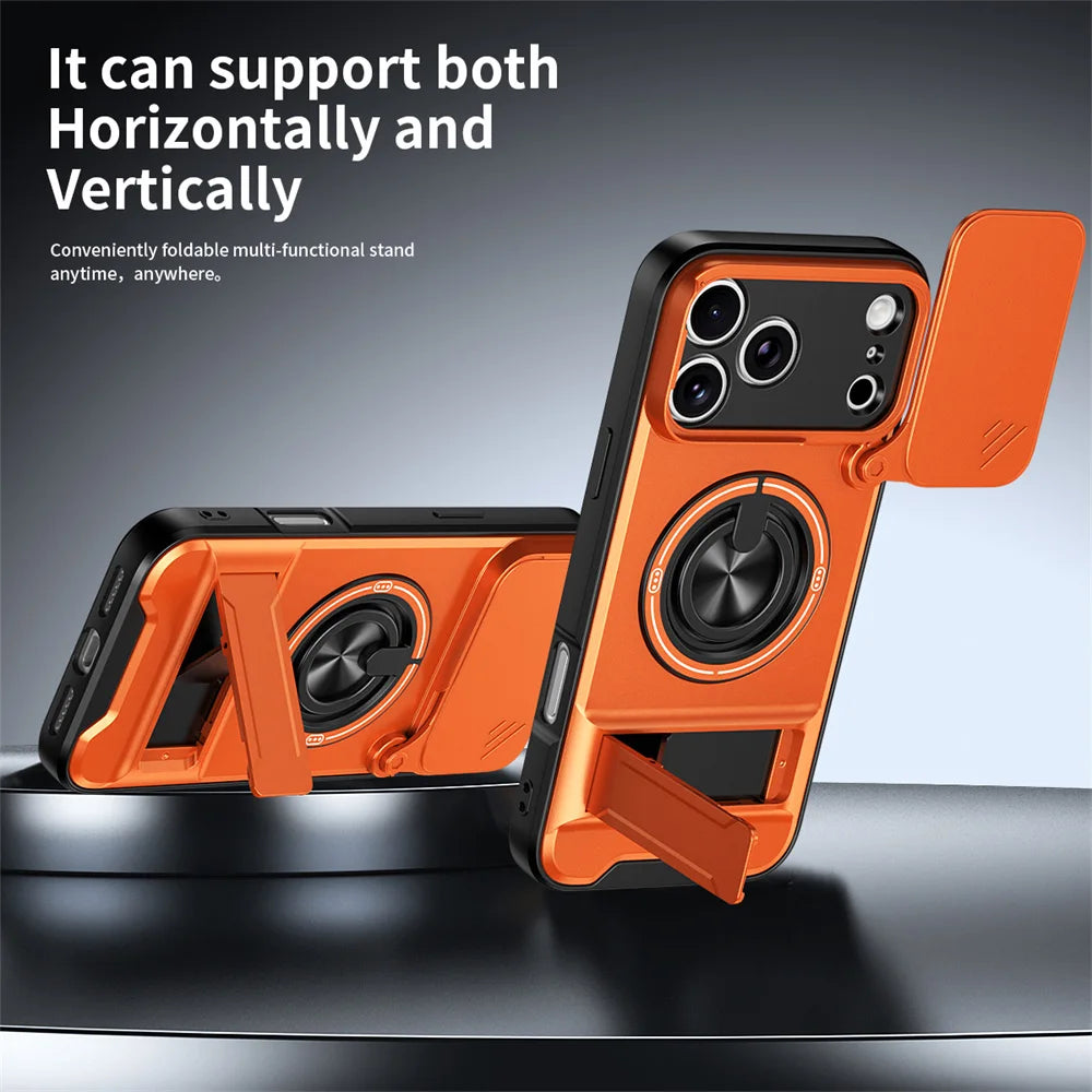 iPhone 17 Series MagSafe Case with Sliding Lens Cover and Stand