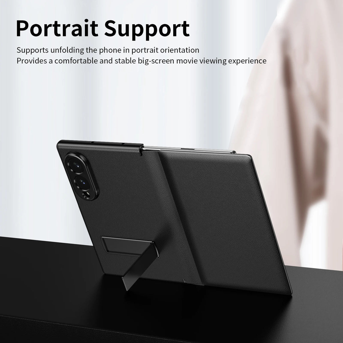 Leather Grain Flip Folio Case with Magnetic Closure for Samsung Galaxy Z Fold 8