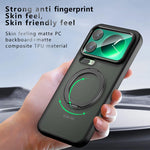Shockproof Frosted PC TPU Magnetic Case with 360-Degree Rotating Ring Holder for Xiaomi 17 Series