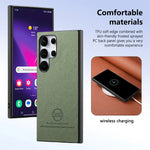 Cloth-Grain Leather Case for Samsung Galaxy S24 Series