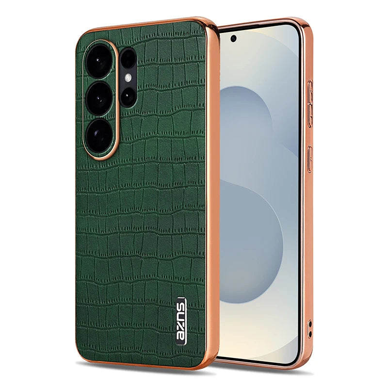 Crocodile Pattern Skin-Feel Phone Case for Samsung Galaxy S25 Series