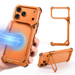 Metal Frameless Kickstand Case with 90° Adjustable Hidden Stand for iPhone 17 Series