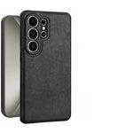 Shockproof Leather-Textured Bumper Case with Raised Camera Ring Protection for Samsung Galaxy S26 Series