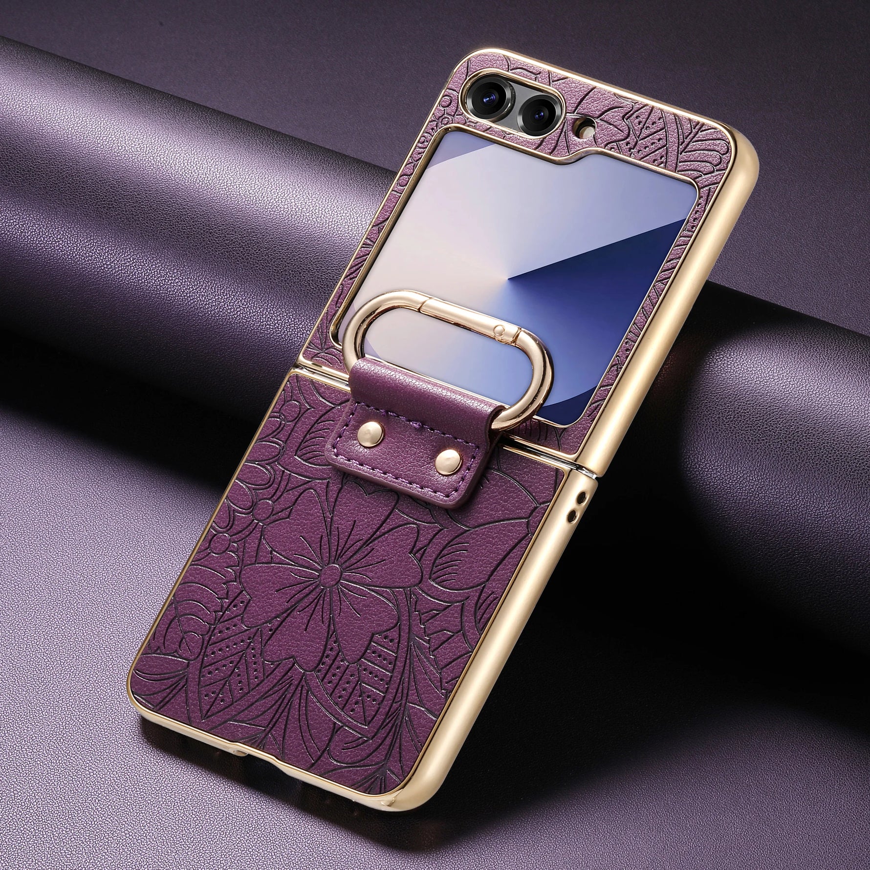 Fashion Floral Embossed Leather Case for Samsung Galaxy Z Flip 6
