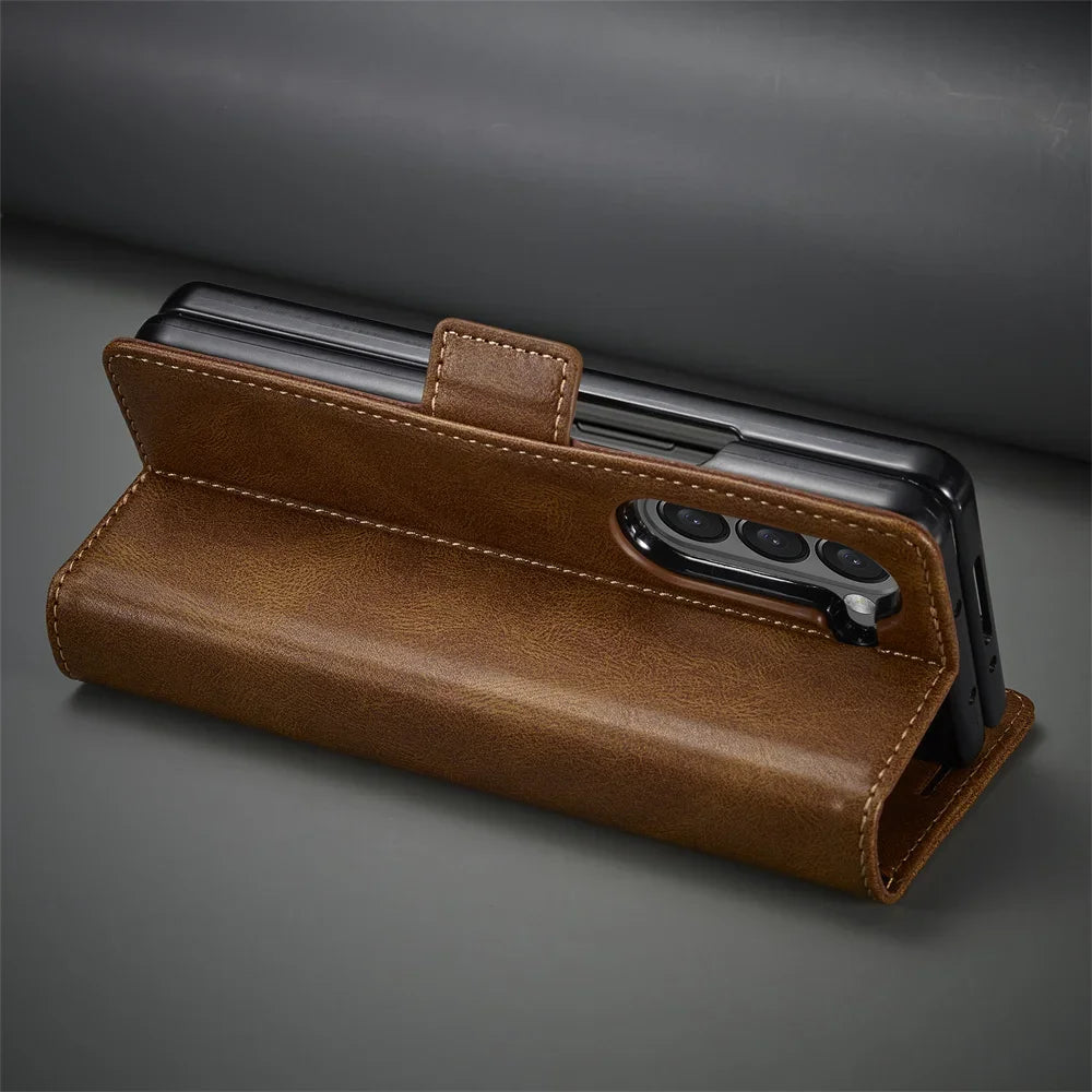 Samsung Galaxy Z Fold7 Protective Wallet Case with RFID Credit Card Shield