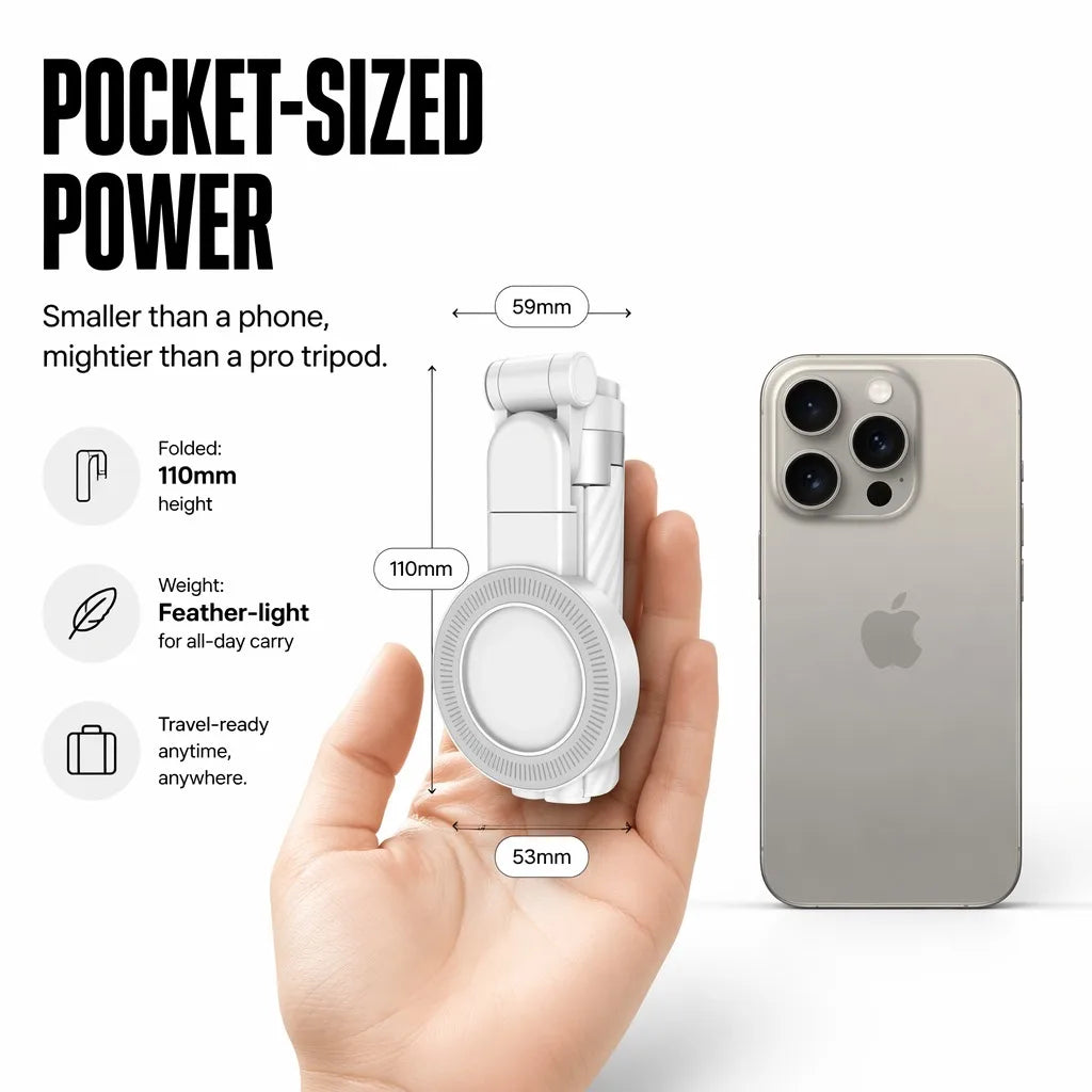 Pocket Dual-Sided Magnetic Selfie Stick Tripod